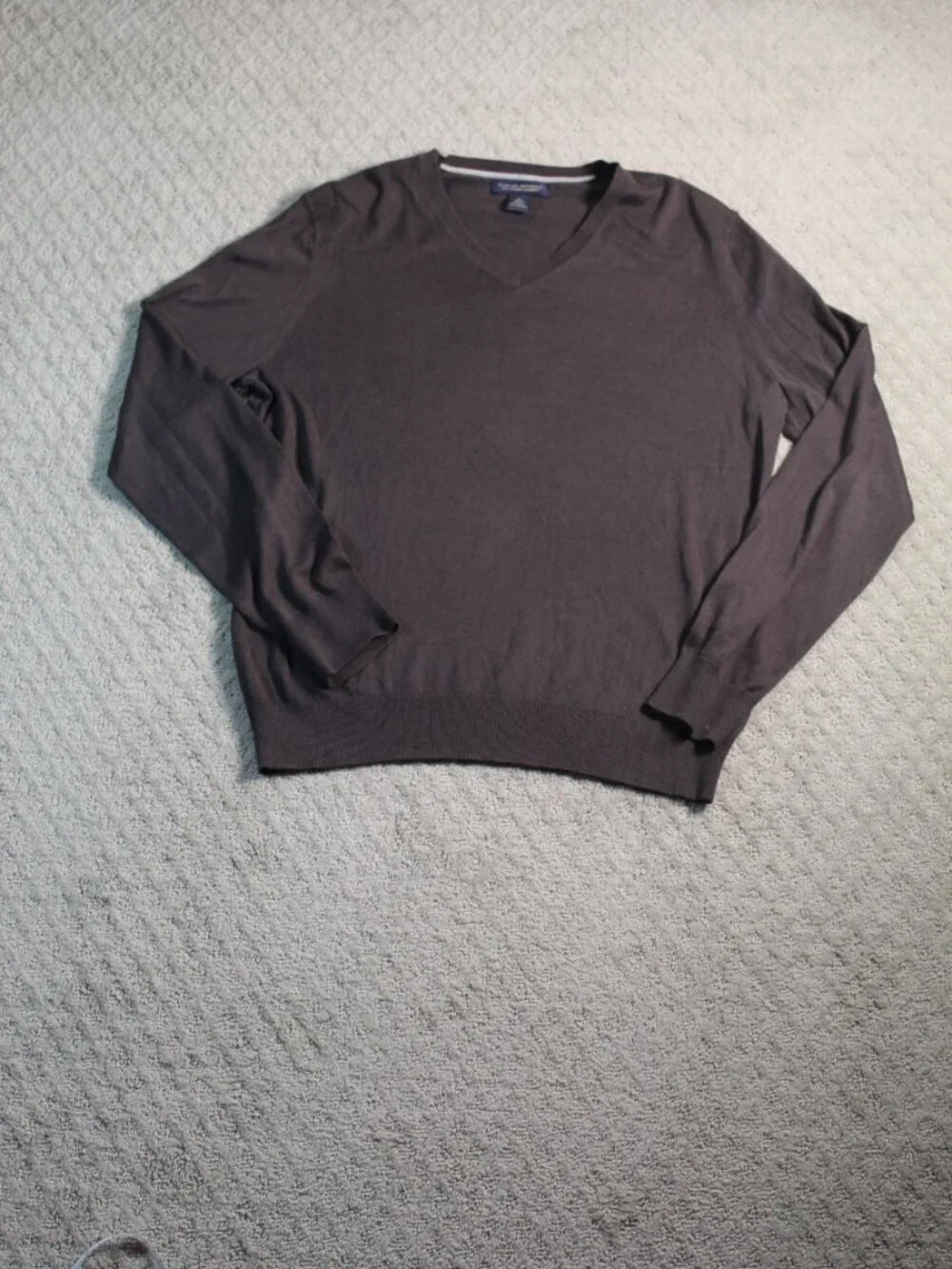 Banana Republic V-Neck Sweater Mens M Cotton Cashmere Silk Preppy Academia Brown